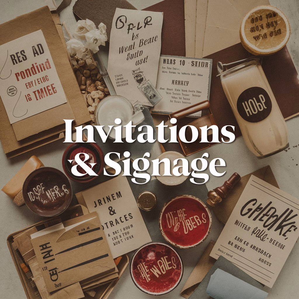 wedding Invitations and signage